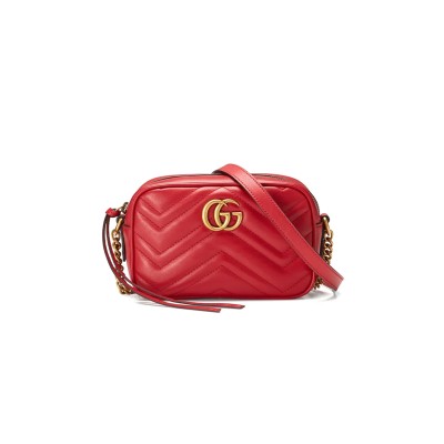 GUCCI GG MARMONT MATELASSÉ MINI CAMERA BAG 448065 (18*12*6cm)
